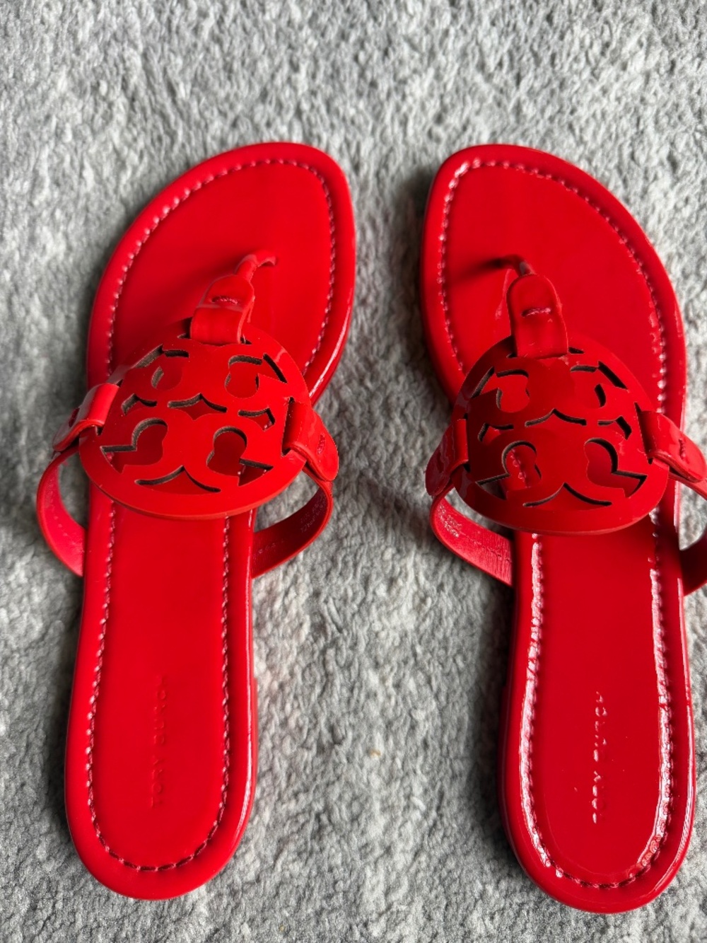 Blazing Red Patent Tory Burch Miller Sandal